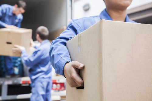 Office relocation planning for a Tooting business with desks and packing boxes
