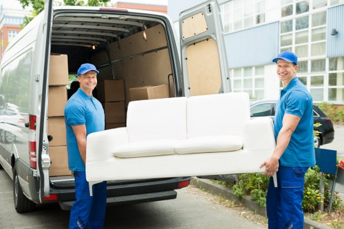 Removal team planning a move in a Tooting residential street