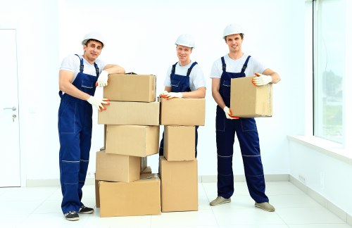 Packed boxes and fragile items prepared for a local removal