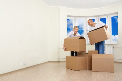 Removal van ready for a local move in Tooting