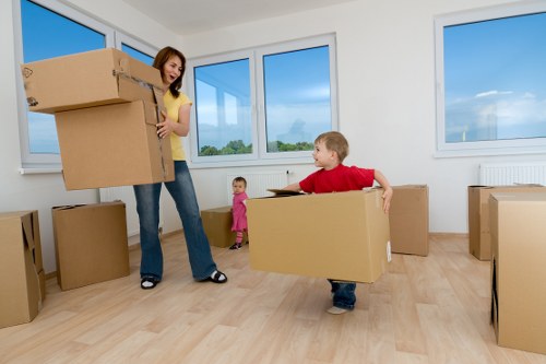 Local removalists unloading household items in Tooting