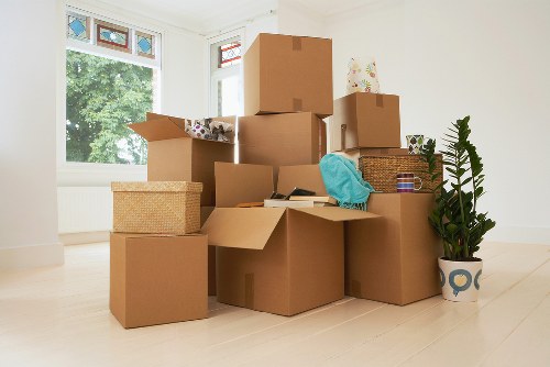 Loading household belongings into a removal van near Tooting