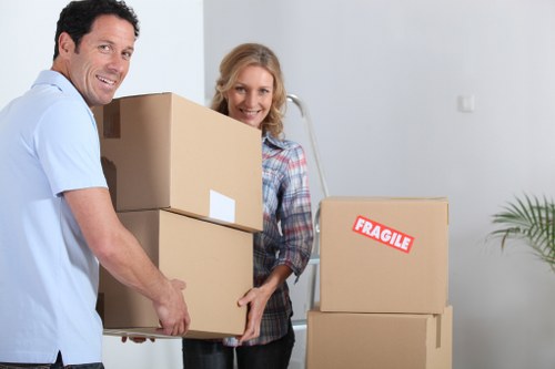 Careful loading of furniture into a removal van service