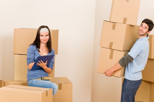 Moving checklist and packed boxes prepared for a flat removal in Tooting