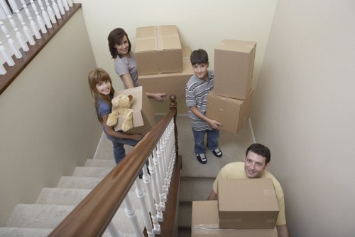 Packing and loading household items for a move in South West London